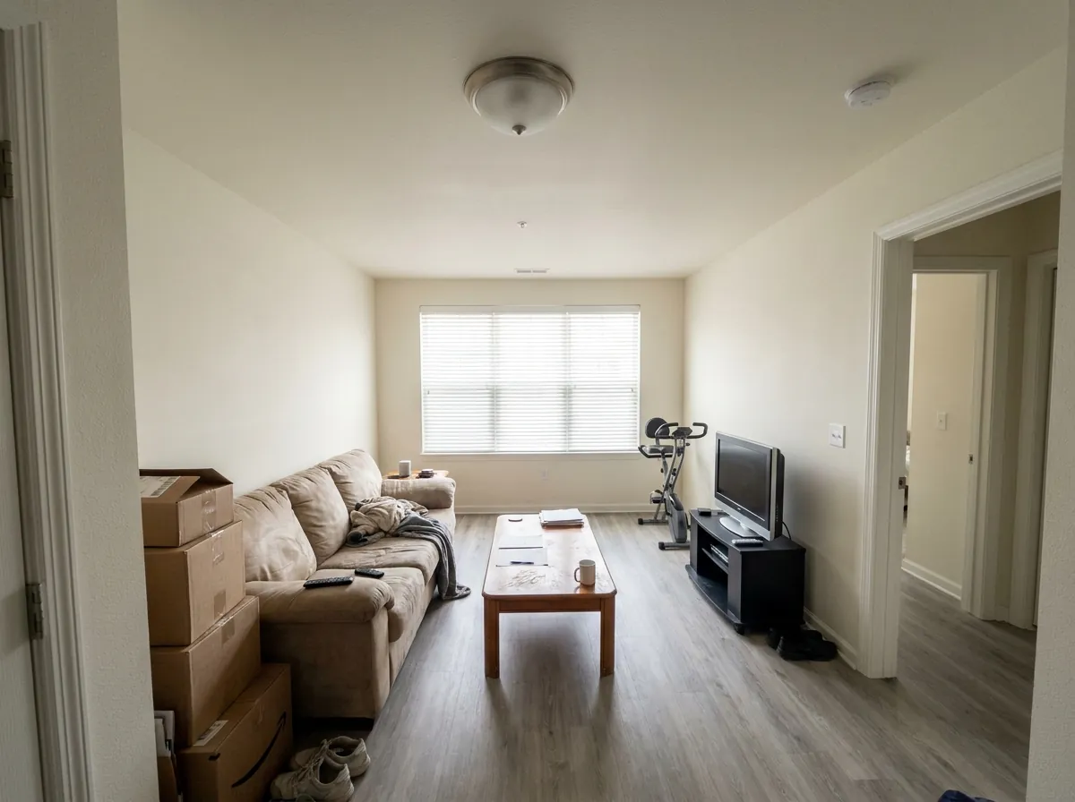 Before: the living room as photographed